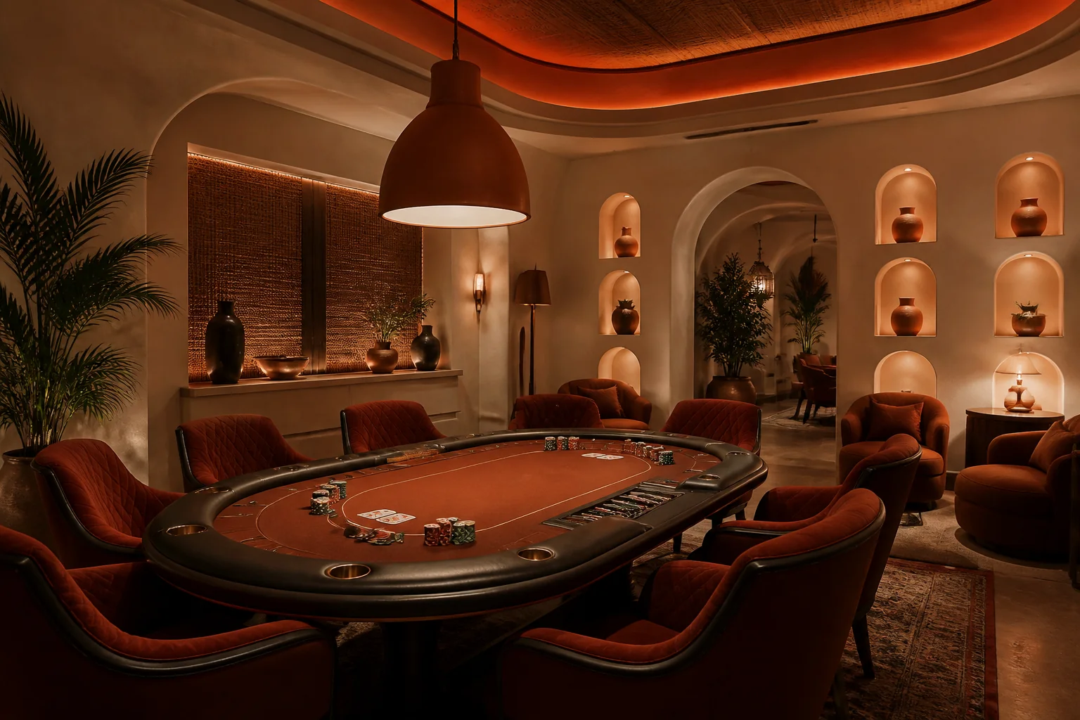 Pokerialueen valaistus